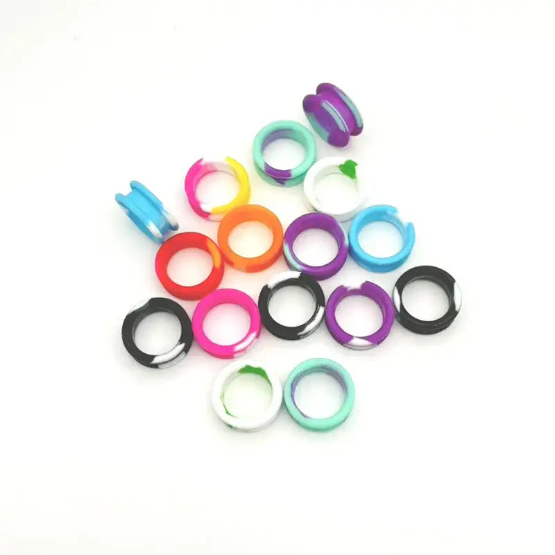 Pet scissors accessories soft silicone finger rings ring sleeves,60pcs colorful mixed colors anti slip and comfortable
