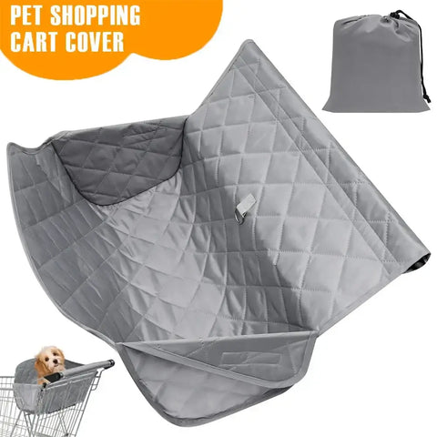 Pet Shopping Cart Cover Polyester Dog Grocery Cart Cover with Storage Bag Portable Pet Supplies Accessories for Outdoor
