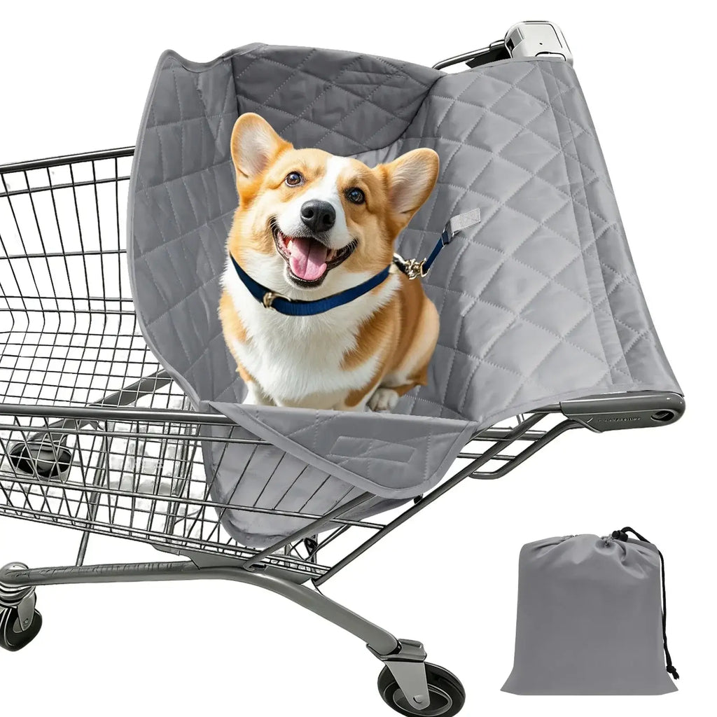 Pet Shopping Cart Cover Polyester Dog Grocery Cart Cover with Storage Bag Portable Pet Supplies Accessories for Outdoor