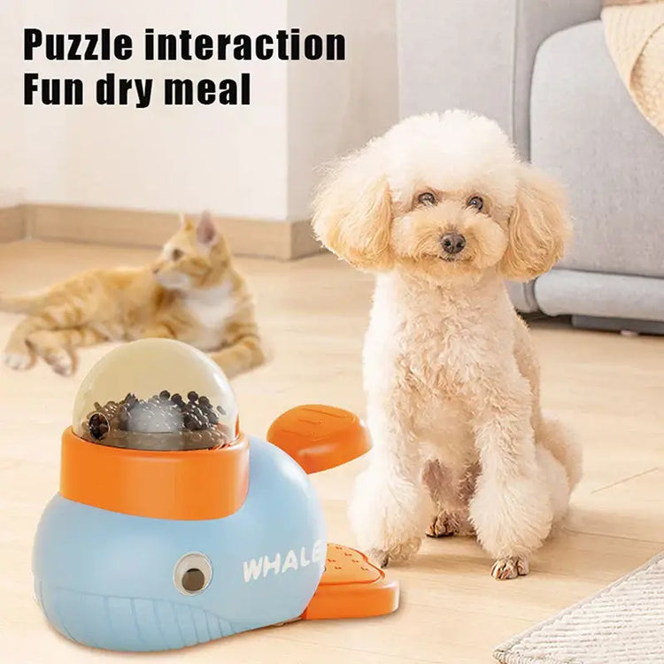 Pet Snack Feeder Dog Food Dispenser Automatic Feeder Puppy Cartoon Duck Whale Design Used To Train Cats Accessories
