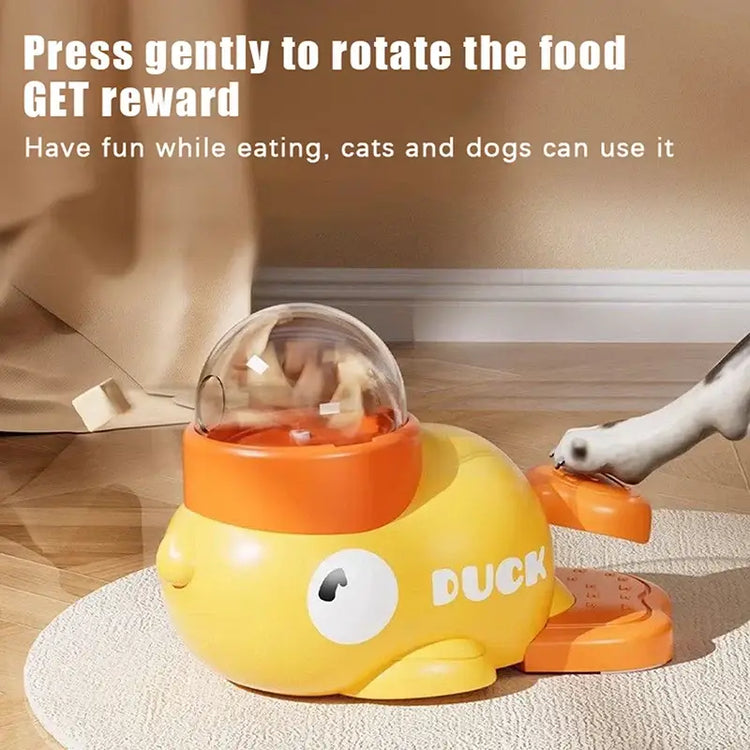Pet Snack Feeder Dog Food Dispenser Automatic Feeder Puppy Cartoon Duck Whale Design Used To Train Cats Accessories