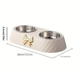 Pet Supplies Bow-tie Bowknot Cats Food Bowl PP Base Dog Bowl Stainless Steel Double Pet Accessories Feeding Drinking