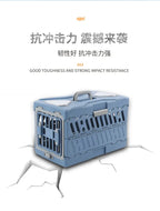 Pet Supplies Car Portable Cat Cage Portable Foldable Flight Case Breathable Kennel For Outing Pet Check-in Box
