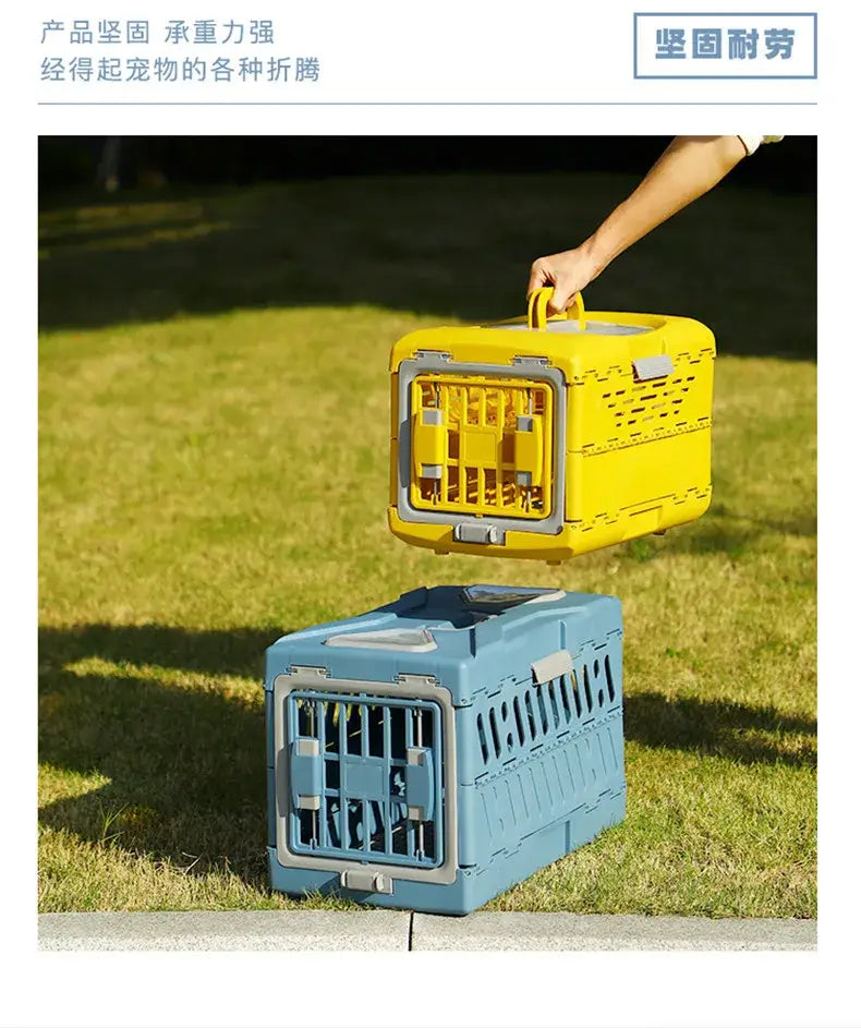 Pet Supplies Car Portable Cat Cage Portable Foldable Flight Case Breathable Kennel For Outing Pet Check-in Box