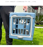 Pet Supplies Car Portable Cat Cage Portable Foldable Flight Case Breathable Kennel For Outing Pet Check-in Box