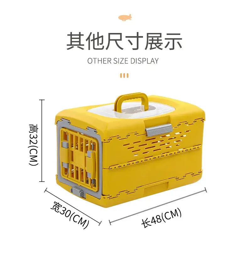 Pet Supplies Car Portable Cat Cage Portable Foldable Flight Case Breathable Kennel For Outing Pet Check-in Box