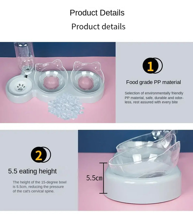 Pet SuppliesElevated Bowls For Cats And Durable Double Cat And Dog Bowl FeedersElevated Cat Feeding And Drinking