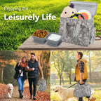Pet Travel Bag Weekend Getaway Pet Storage Bag Includes Pad Pet Bowl Food Storage Pouch Multi-Functional Design