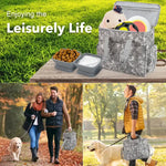Pet Travel Bag Weekend Getaway Pet Storage Bag Includes Pad Pet Bowl Food Storage Pouch Multi-Functional Design