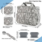 Pet Travel Bag Weekend Getaway Pet Storage Bag Includes Pad Pet Bowl Food Storage Pouch Multi-Functional Design
