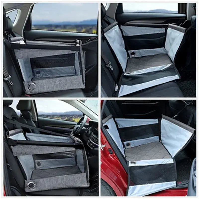 Portable Car Pet Seat Stable Dog Carrier with Safety Mesh Protector Waterproof Design for Puppy Travel Outdoor Use