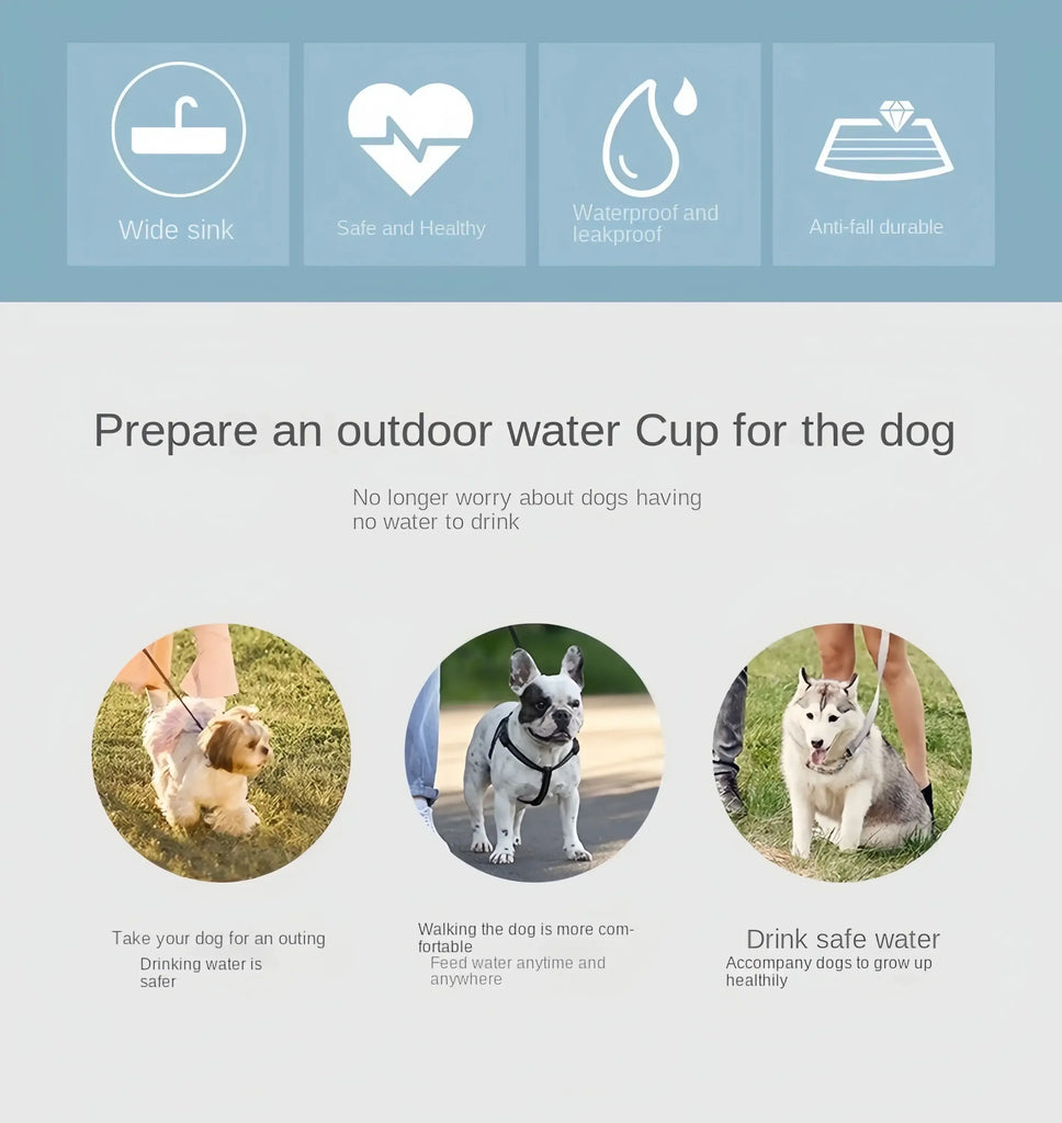Portable Dog Cat Water Bottle with Storage Food and Water Container for Puppy Pets dogs Feeder Bowl Outdoor Travel Pet