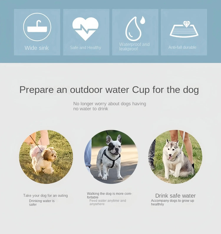 Portable Dog Cat Water Bottle with Storage Food and Water Container for Puppy Pets dogs Feeder Bowl Outdoor Travel Pet
