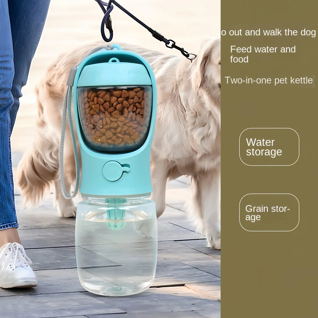 Portable Dog Cat Water Bottle with Storage Food and Water Container for Puppy Pets dogs Feeder Bowl Outdoor Travel Pet