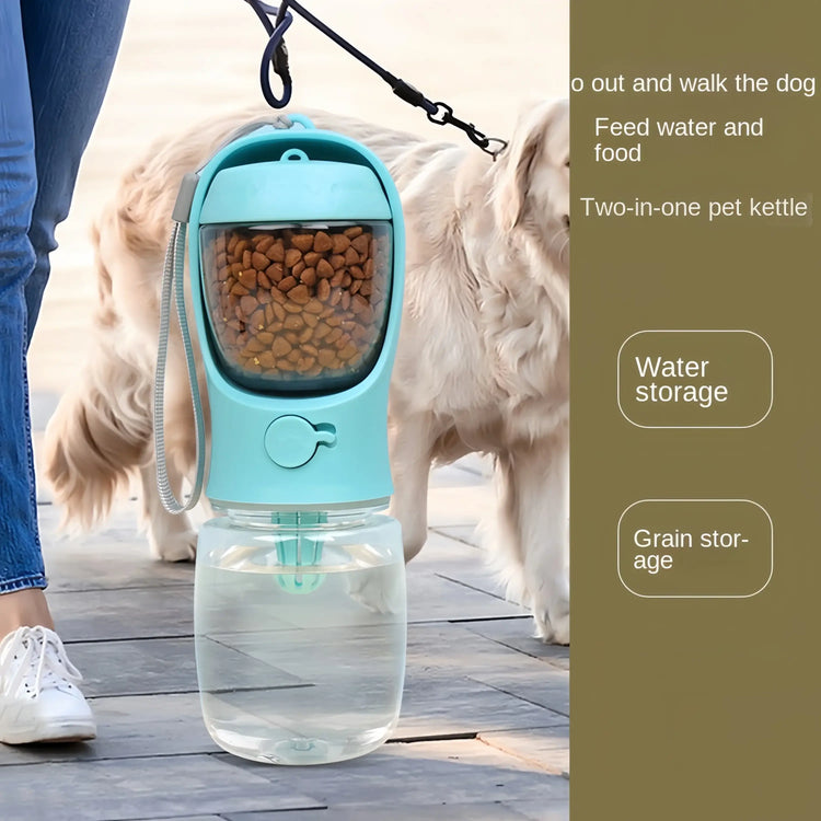 Portable Dog Cat Water Bottle with Storage Food and Water Container for Puppy Pets dogs Feeder Bowl Outdoor Travel Pet