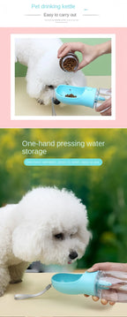 Portable Dog Cat Water Bottle with Storage Food and Water Container for Puppy Pets dogs Feeder Bowl Outdoor Travel Pet