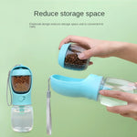 Portable Dog Cat Water Bottle with Storage Food and Water Container for Puppy Pets dogs Feeder Bowl Outdoor Travel Pet