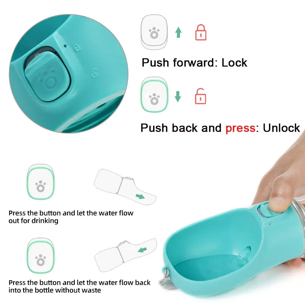 Portable Dog Water Bottle For Small Large Dogs Cat Outdoor Leakproof Walking Drinking Bowls Chihuahua French Bulldog