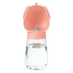 Portable Dog Water Bottle Leak-Proof Pet Drinking Bottle with Built-in Bowl Ideal for Walking Hiking and Travel - Pink