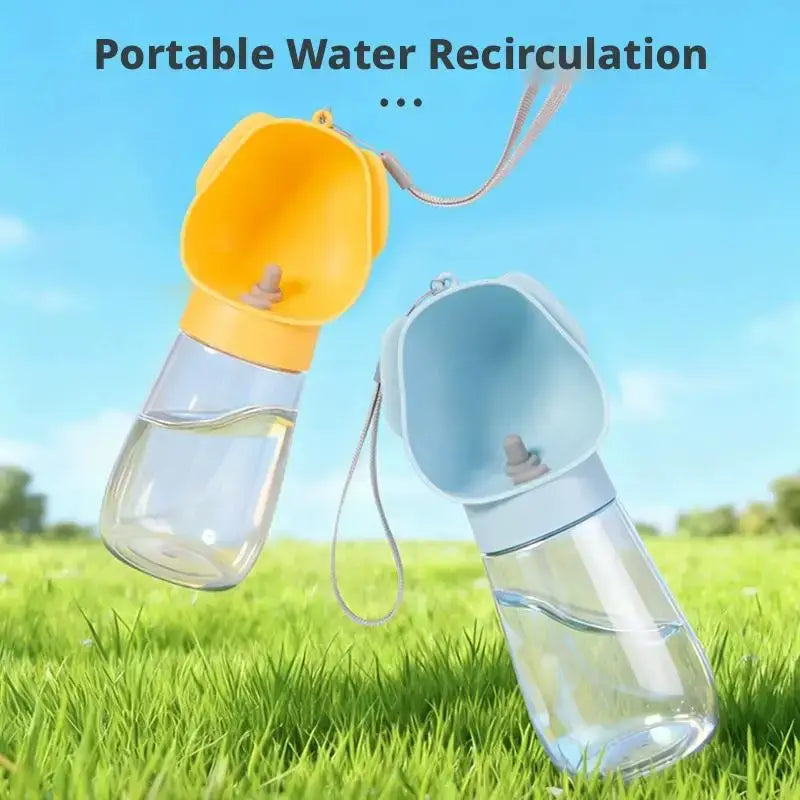 Portable Dog Water Bottle Leak-Proof Pet Drinking Bottle with Built-in Bowl Ideal for Walking Hiking and Travel
