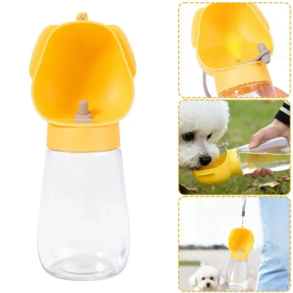 Portable Dog Water Bottle Leak-Proof Pet Drinking Bottle with Built-in Bowl Ideal for Walking Hiking and Travel