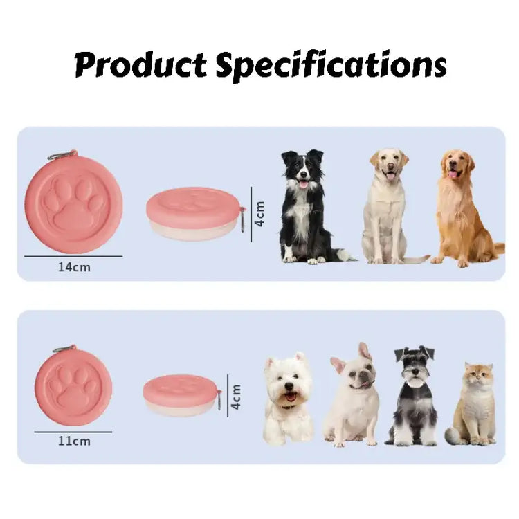 Portable Outdoor Pet Bowl: 2-in-1 Travel Dog Food/Water Dish with Treat Compartment for Hiking Camping and On-the-Go