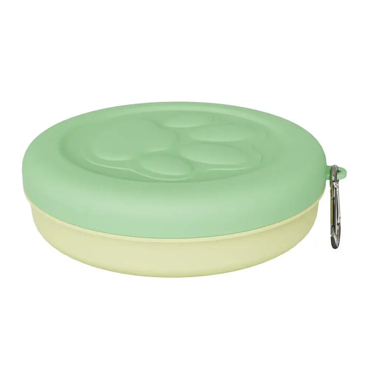 Portable Pet Bowl Set: Collapsible Outdoor Feeder with Snack Container for Dog & Cat Food on Hikes Camping and Travel