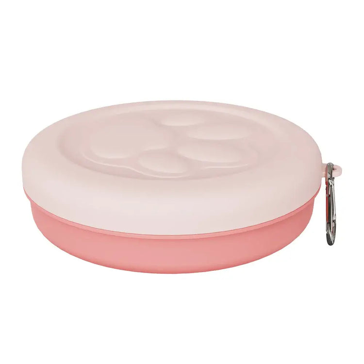 Portable Pet Bowl Set: Collapsible Outdoor Feeder with Snack Container for Dog & Cat Food on Hikes Camping and Travel