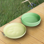 Portable Pet Bowl Set: Collapsible Outdoor Feeder with Snack Container for Dog & Cat Food on Hikes Camping and Travel