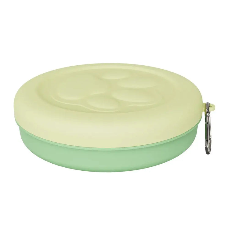 Portable Pet Bowl Set: Collapsible Outdoor Feeder with Snack Container for Dog & Cat Food on Hikes Camping and Travel