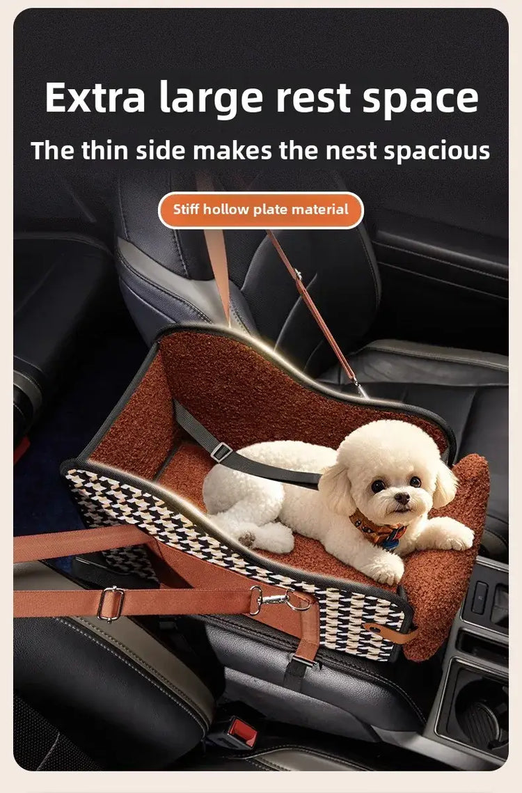 Portable Pet Car Safety Seat Cushion for Center Console Armrest Dog Cat Travel Bed for Small Pets