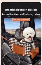 Portable Pet Car Safety Seat Cushion for Center Console Armrest Dog Cat Travel Bed for Small Pets