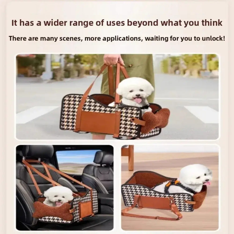 Portable Pet Car Safety Seat Cushion for Center Console Armrest Dog Cat Travel Bed for Small Pets