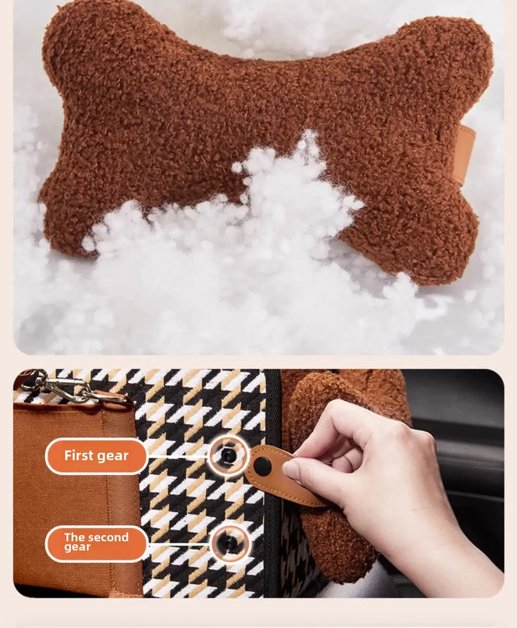 Portable Pet Car Safety Seat Cushion for Center Console Armrest Dog Cat Travel Bed for Small Pets