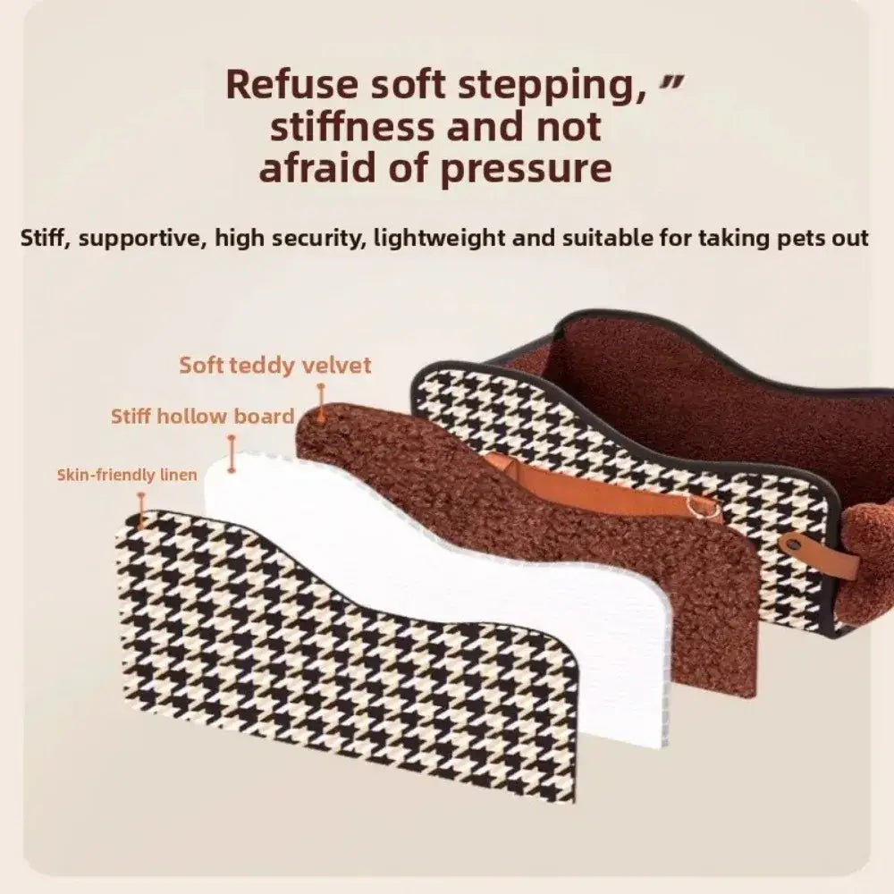 Portable Pet Car Safety Seat Cushion for Center Console Armrest Dog Cat Travel Bed for Small Pets