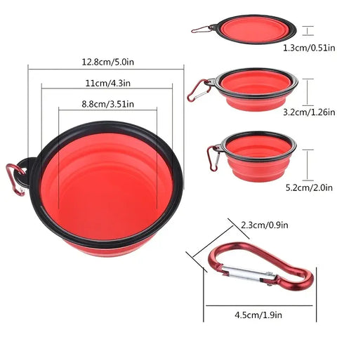 Portable Pet Food Bowl Durable TPR Bowl Cat and Dog Food Pet Silicone Collapsible Bowl Portable Travel Outdoor Water