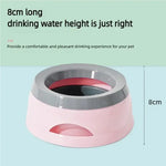 Portable Plastic Pet Dog Bowls No Spill Floating Design Non-Slip Cat Bowl Water Feeder Dry Mouth Support Pet Accessories
