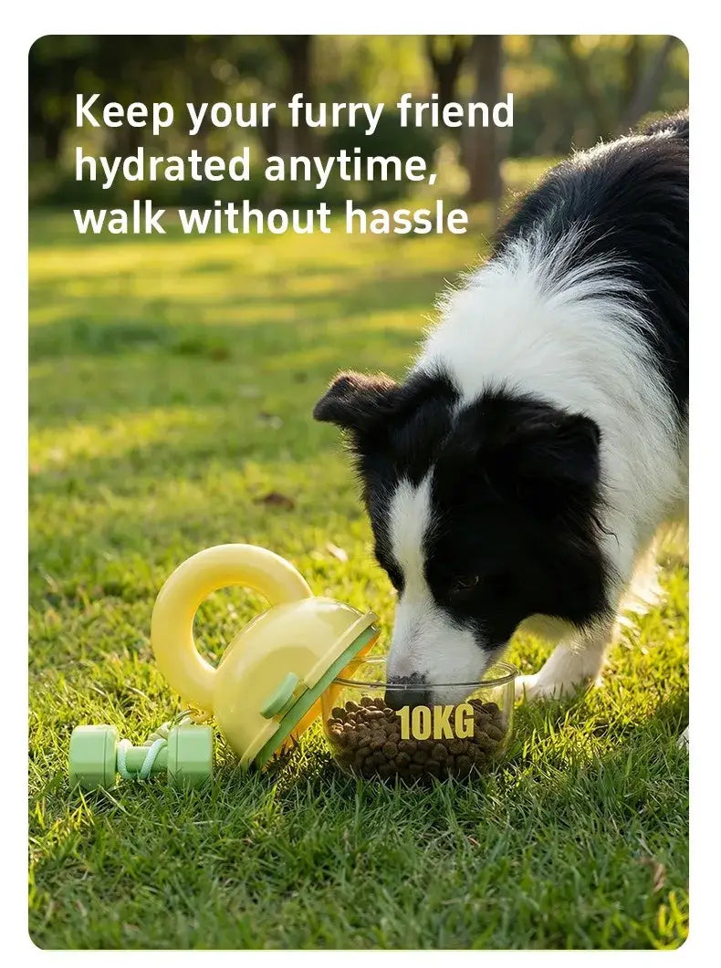 Portable water bottle for dogs portable travel cup walking pet drinking fountain pet supplies Dumbbell-shaped treat