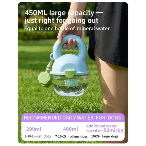 Portable water bottle for dogs portable travel cup walking pet drinking fountain pet supplies Dumbbell-shaped treat