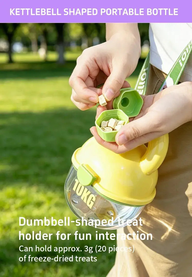 Portable water bottle for dogs portable travel cup walking pet drinking fountain pet supplies Dumbbell-shaped treat