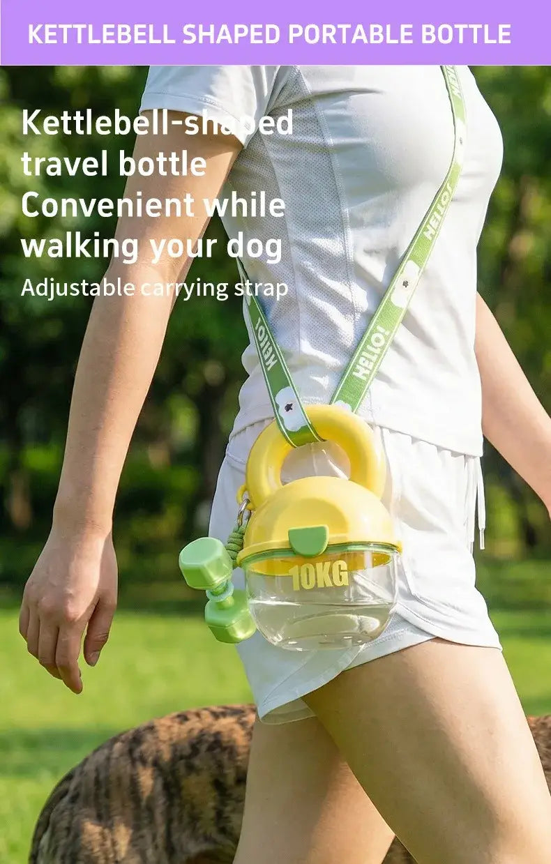 Portable water bottle for dogs portable travel cup walking pet drinking fountain pet supplies Dumbbell-shaped treat