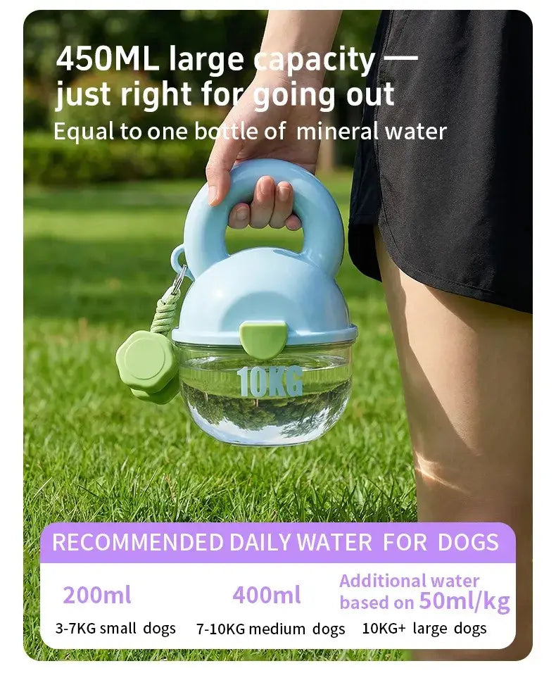 Portable water bottle for dogs portable travel cup walking pet drinking fountain pet supplies Dumbbell-shaped treat