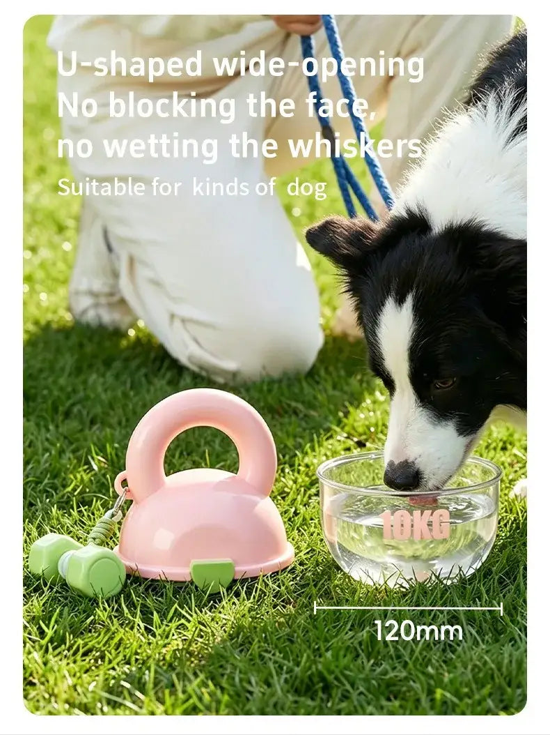 Portable water bottle for dogs portable travel cup walking pet drinking fountain pet supplies Dumbbell-shaped treat
