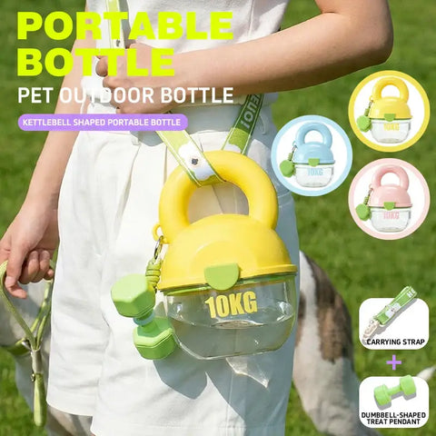 Portable water bottle for dogs portable travel cup walking pet drinking fountain pet supplies Dumbbell-shaped treat