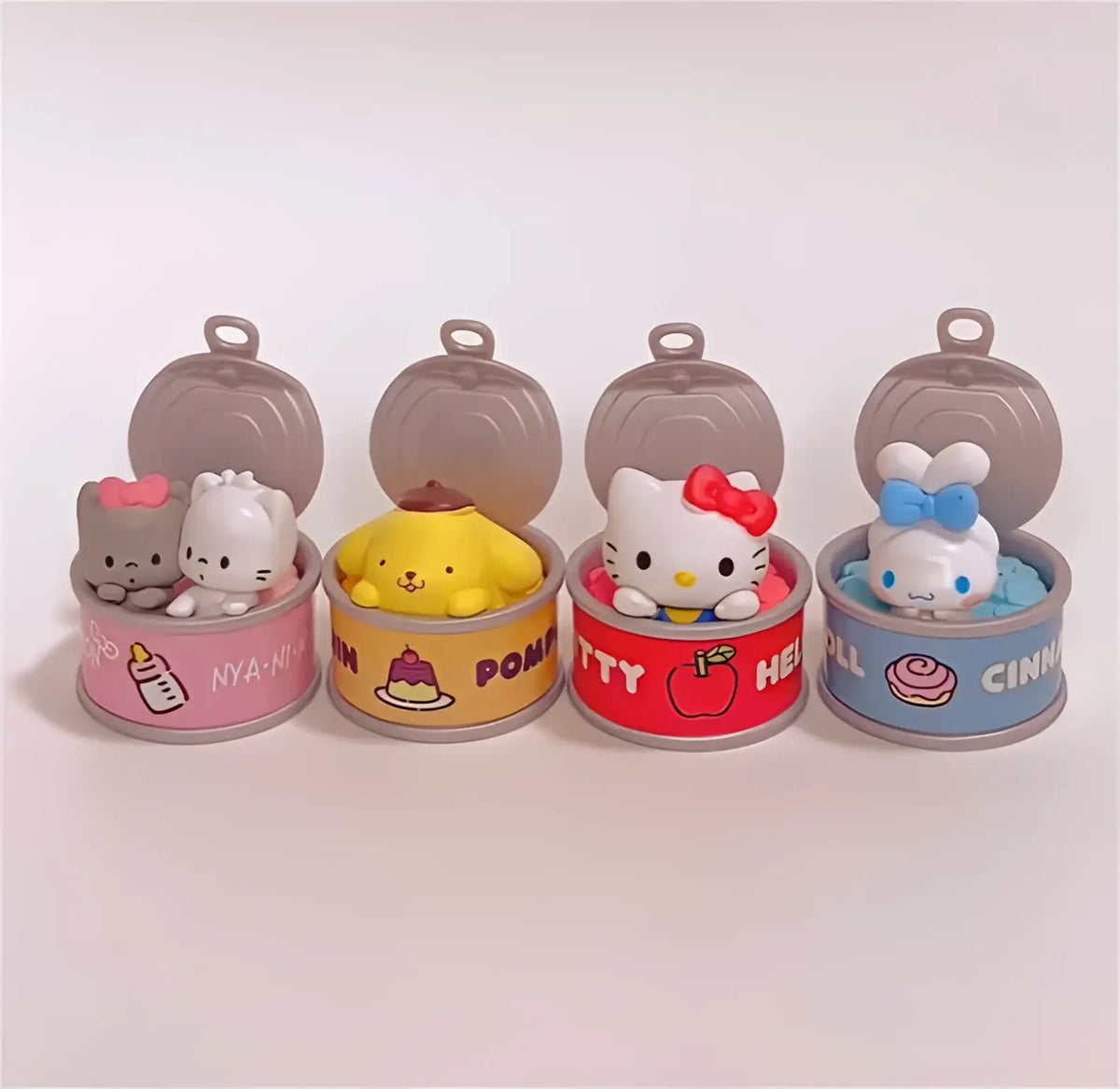 New Product In Stock Kt Cat Canned Food Blind Box Design Cute Pudding Dog Cinnamoroll Desktop Ornament Holiday Gift For