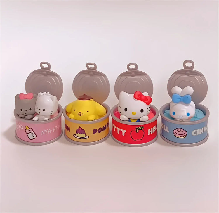 New Product In Stock Kt Cat Canned Food Blind Box Design Cute Pudding Dog Cinnamoroll Desktop Ornament Holiday Gift For