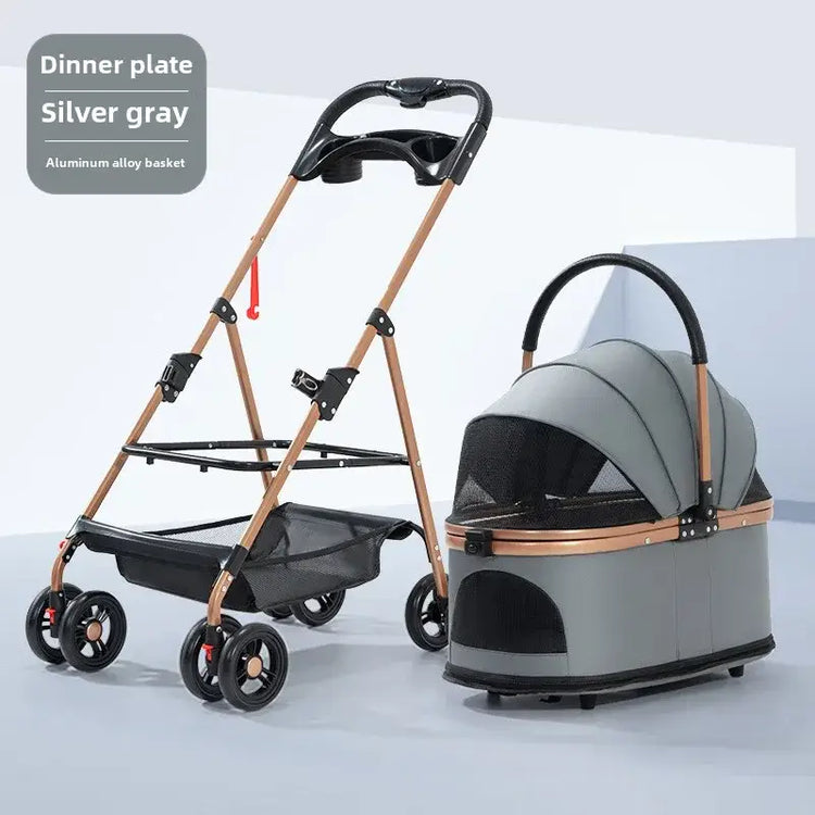 Poussette 3 en 1 pour animaux - GRAY / M