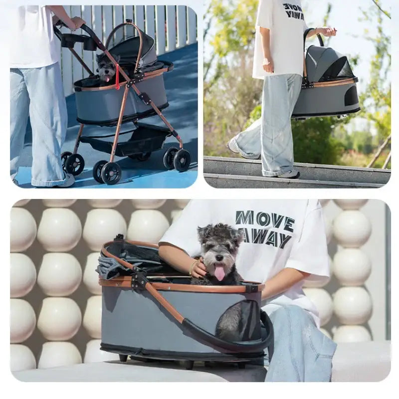 Poussette 3 en 1 pour animaux
