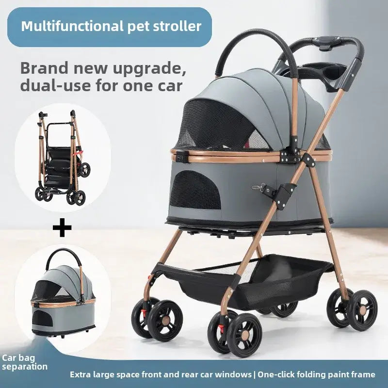 Poussette 3 en 1 pour animaux