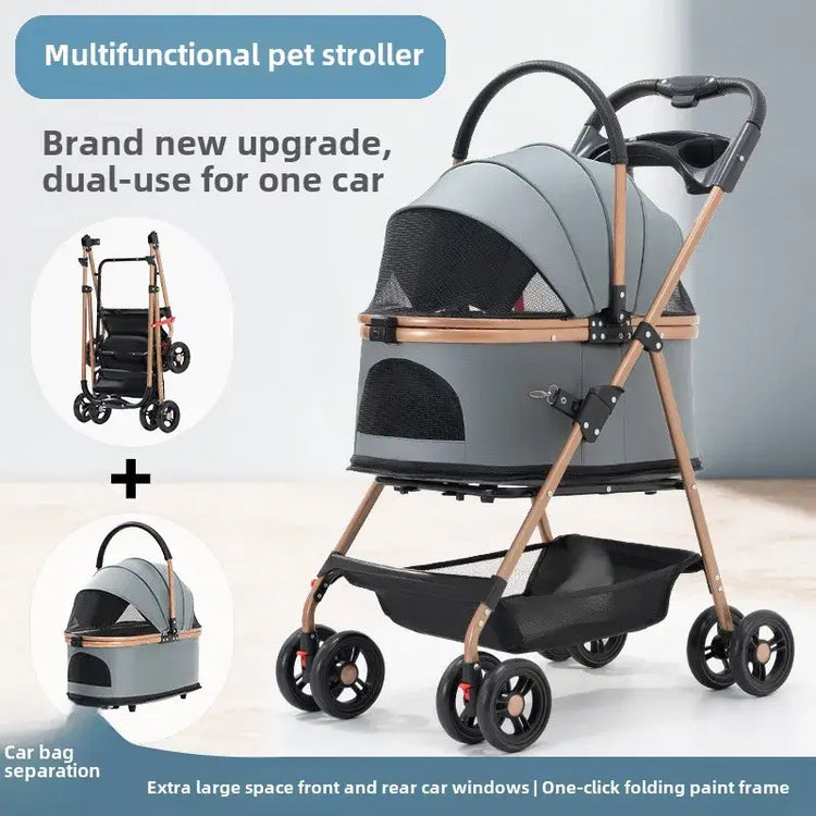 Poussette 3 en 1 pour animaux
